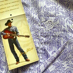 Mens Wrangler George Strait Paisley Print Shirt L